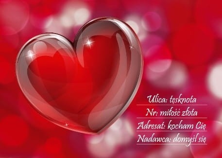 Karnet walentynkowy z kopertą Pocztówka Wierszyk 1