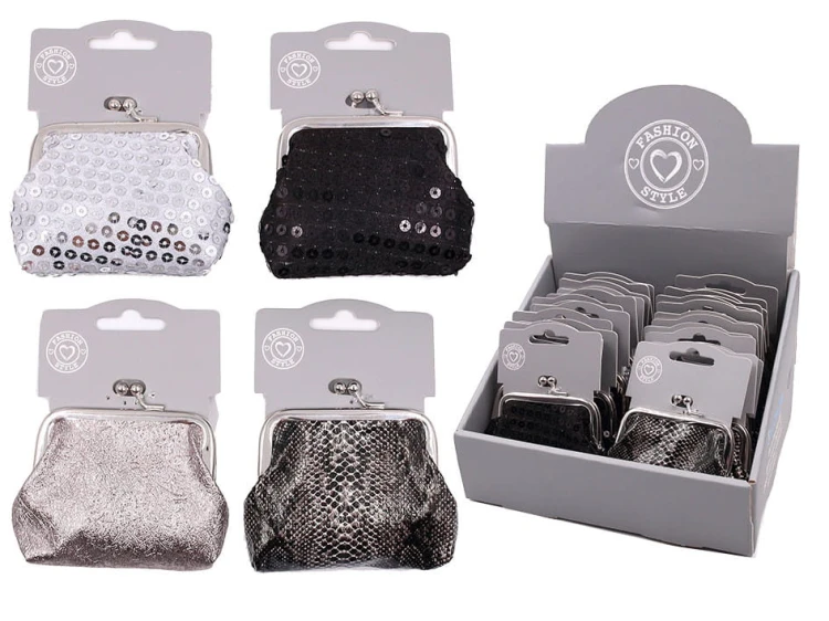 Portmonetka cekiny Zatrzask Damska Retro Mix Wzorów 2