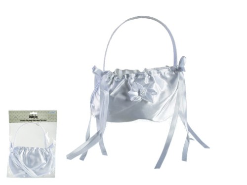 TOREBKA ŚLUBNA BIAŁA PANNA MŁODA MATERIAŁOWA KWIATEK