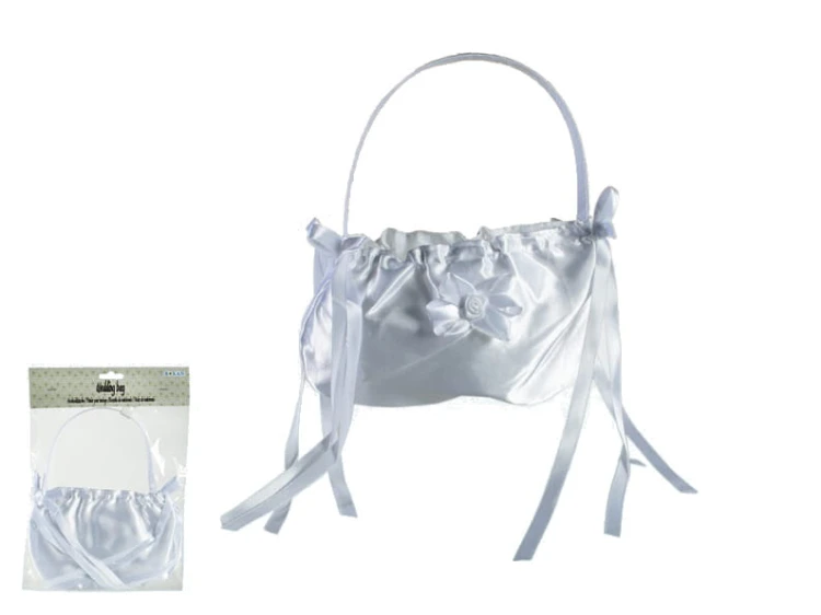 TOREBKA ŚLUBNA BIAŁA PANNA MŁODA MATERIAŁOWA KWIATEK