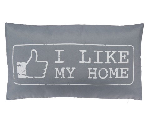DEKORACYJNA PODUSZKA I LIKE MY HOME SZARA JASIEK