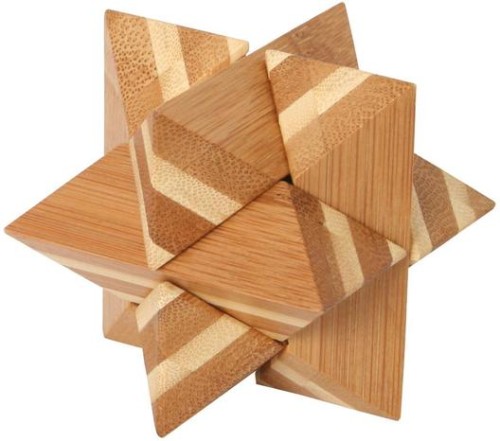 BAMBOO PUZZLE STAR ŁAMIGŁÓWKA LOGICZNA GRA DREWNIANA
