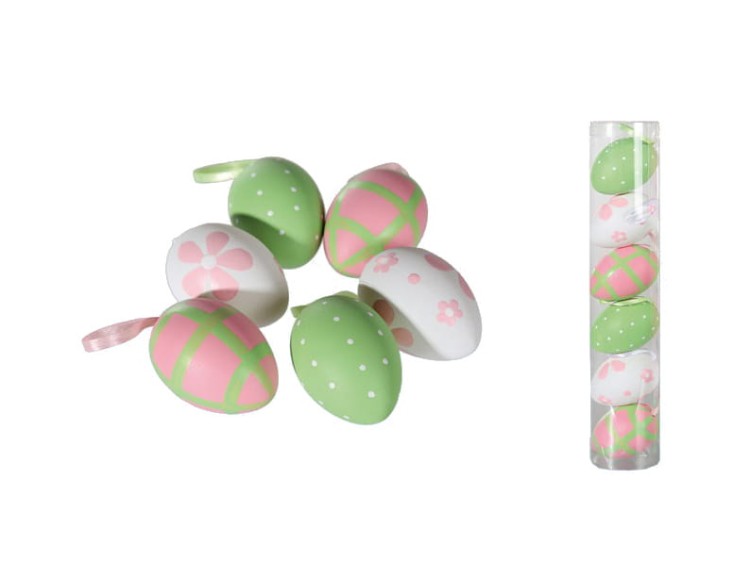 JAJKA DEKORACYJNE PISANKI ZESTAW 6 SZT WIELKANOCNE 1