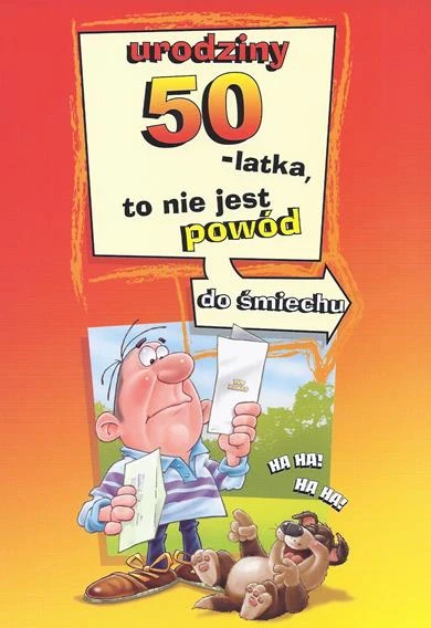 KARNET POCZTÓWKA URODZINOWA KOPERTĄ 50 URODZINY 1 1