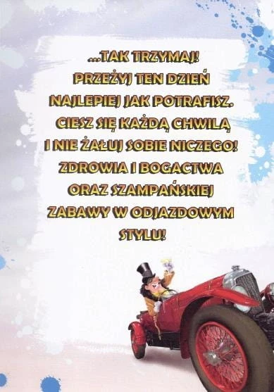 KARNET POCZTÓWKA URODZINOWA Z KOPERTĄ URODZINY SAMOCHÓD 2