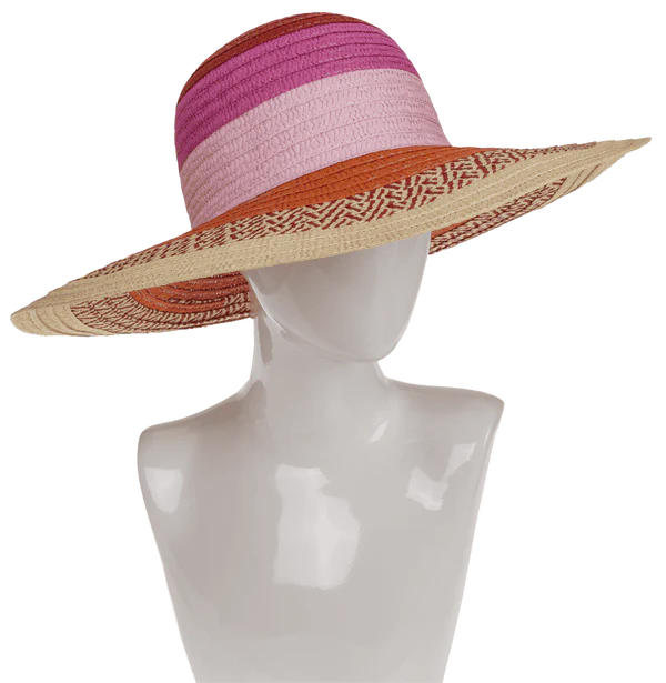 Kolorowy kapelusz słomkowy damski - letni kapelusz plażowy z rondem  (6).webp
