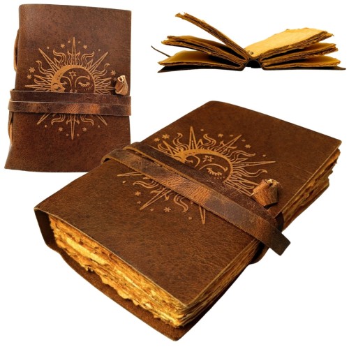 Notes Skórzany Vintage Słońce i Księżyc - Skóra Bawola - 200 stron  (1).jpg