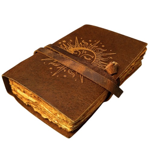 Notes Skórzany Vintage Słońce i Księżyc - Skóra Bawola - 200 stron  (2).jpg