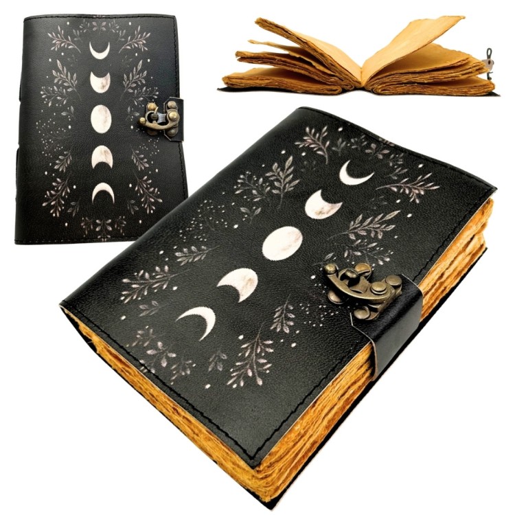 Notes Skórzany Retro Fazy Księżyca - Skóra Kozia - 200 stron  (1).jpg