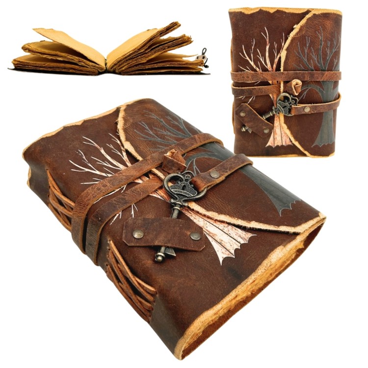 Notes Skórzany Vintage Drzewo Życia z Kluczem - Skóra Bawola - 200 stron  (1).jpg
