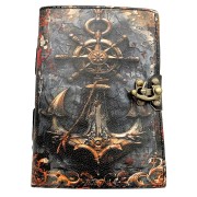 Notes Skórzany Retro Marynistyczny - Kotwica i Ster - 200 stron  (5).jpg