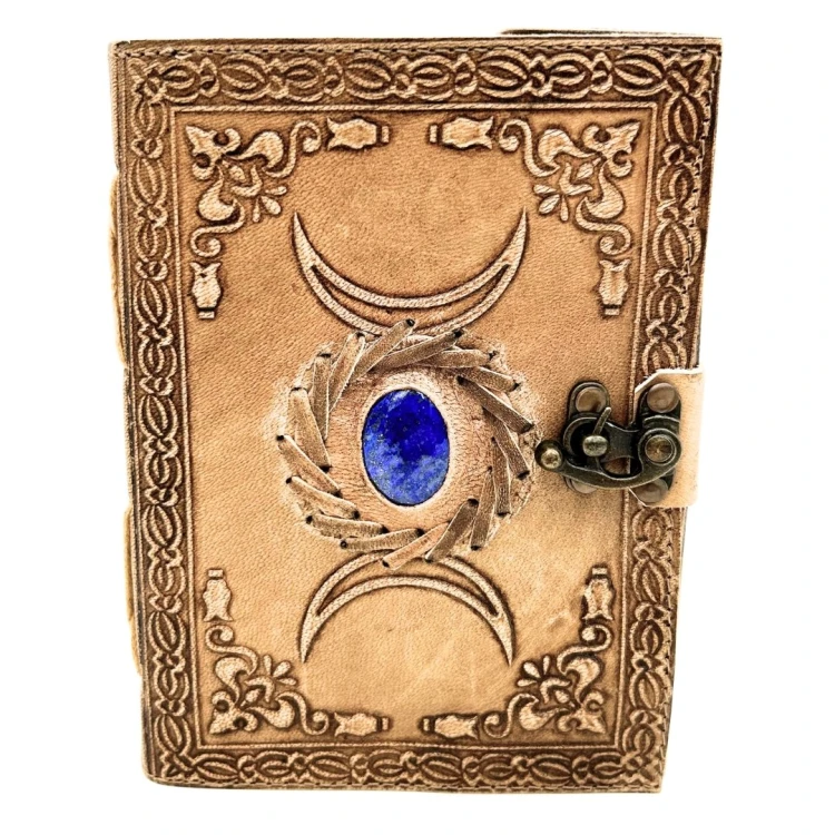 Notes Skórzany Triple Moon z Kamieniem - Fazy Księżyca - 200 stron  (4).jpg