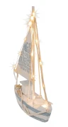 Drewniana łódź żaglowa z LED - dekoracja marynistyczna i prezent retro  (6).webp