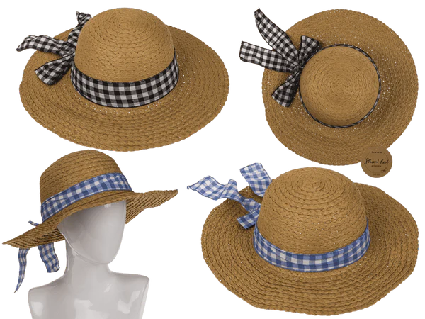 Kapelusz słomkowy damski - letni kapelusz plażowy z wstążką  (1).webp