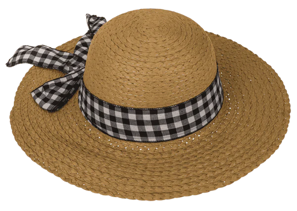 Kapelusz słomkowy damski - letni kapelusz plażowy z wstążką  (3).webp