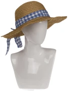 Kapelusz słomkowy damski - letni kapelusz plażowy z wstążką  (6).webp