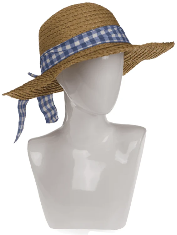 Kapelusz słomkowy damski - letni kapelusz plażowy z wstążką  (6).webp