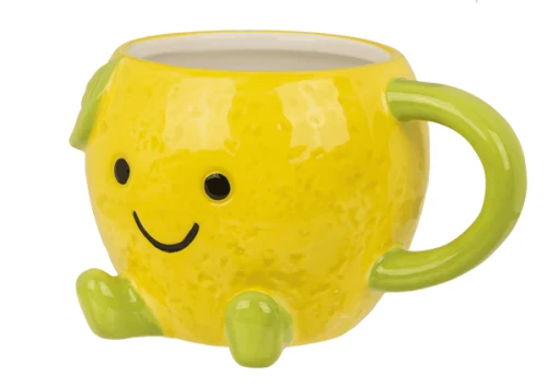 Kubek Cytrynka Kawaii 3D - uroczy żółty kubek na prezent 385ml  (4).webp