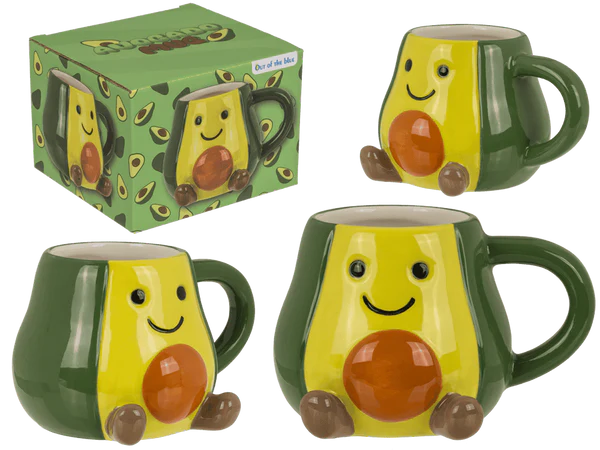 Kubek Awokado Kawaii 3D - uroczy zielony kubek na prezent 370ml  (1).webp