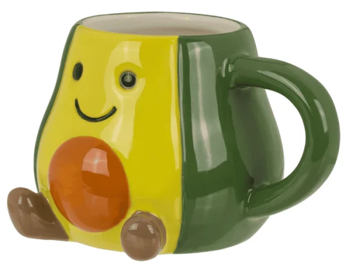 Kubek Awokado Kawaii 3D - uroczy zielony kubek na prezent 370ml  (4).webp