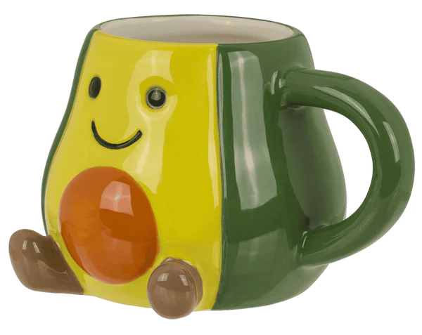 Kubek Awokado Kawaii 3D - uroczy zielony kubek na prezent 370ml  (4).webp