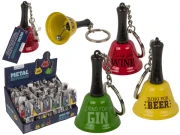 Brelok dzwonek na piwo gin i wino - śmieszny breloczek do kluczy metalowy  (1).webp