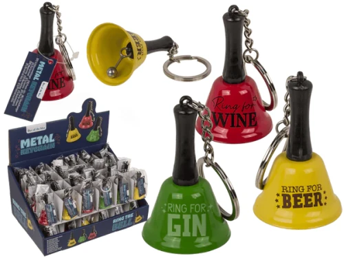 Brelok dzwonek na piwo gin i wino - śmieszny breloczek do kluczy metalowy  (1).webp