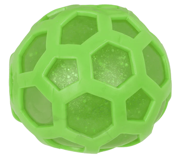 Gigantyczny gniotek brokatowy w siatce - duża piłka antystresowa XXL  (3).webp