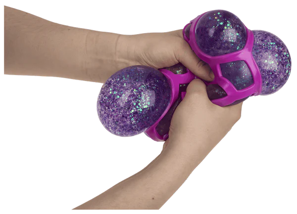 Gigantyczny gniotek brokatowy w siatce - duża piłka antystresowa XXL  (9).webp