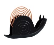 Czarny stojak na kadzidełka ślimak - uchwyt na spirale na komary  (4).jpg