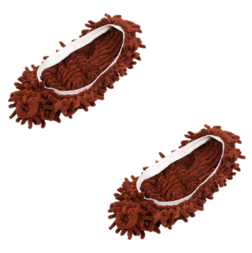 Kapcie Mop Brązowe - Nakładki Czyszczące z Mikrofibry 2 szt. .jpg