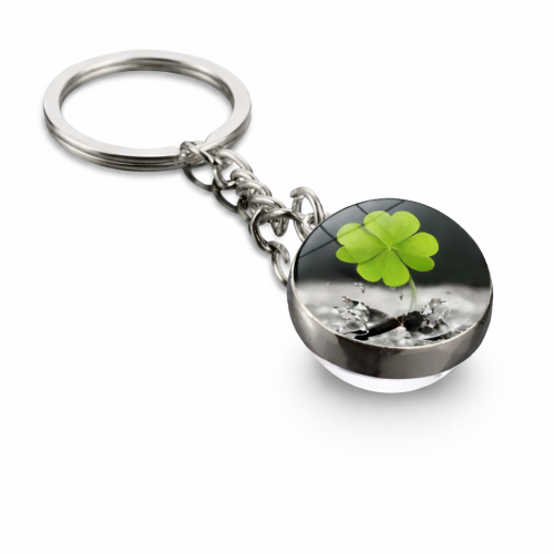 Brelok czterolistna koniczynka w wodzie - talizman na szczęście .png