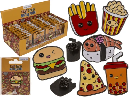 Metalowy pin fast food do plecaka i kurtki - przypinka 1 szt.  (1).webp