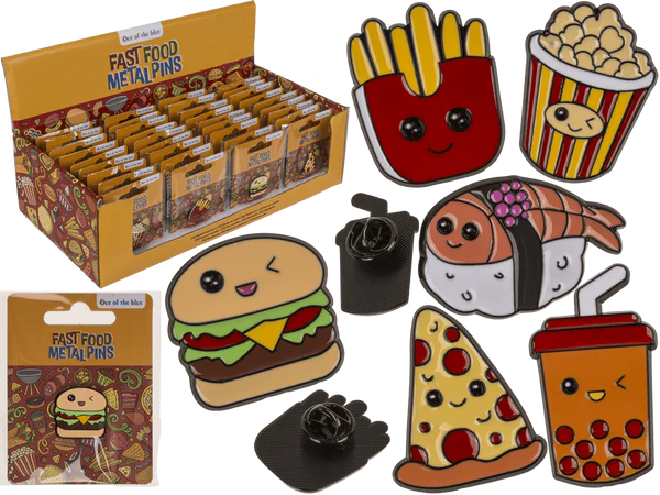 Metalowy pin fast food do plecaka i kurtki - przypinka 1 szt.  (1).webp