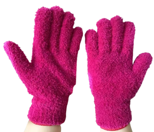 Rękawiczki z mikrofibry do kurzu i roślin - łapki do sprzątania (4)