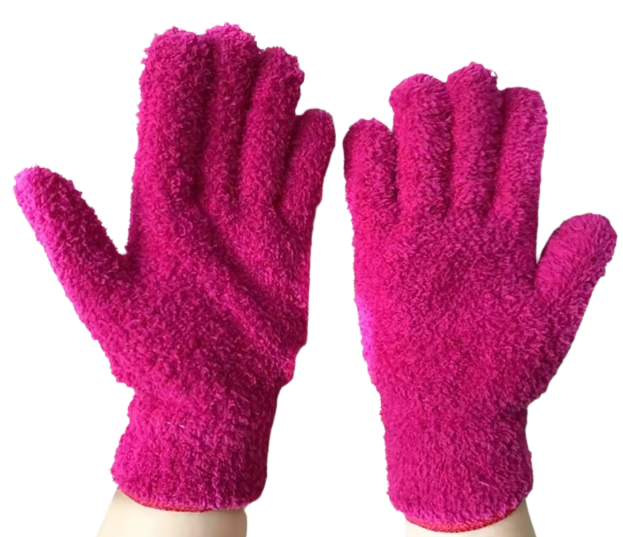 Rękawiczki z mikrofibry do kurzu i roślin - łapki do sprzątania (4)
