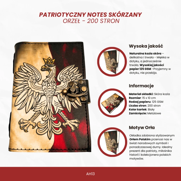 Notes skórzany z polskim orłem - patriotyczny notatnik vintage 200 stron  (2).png
