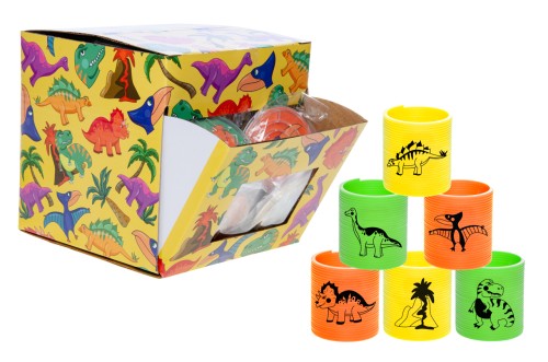 Sprężynka dinozaur mini - kolorowa sprężyna zabawka retro dino .jpg