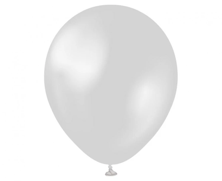 Balony 18" Metallic Silver , 25 szt.