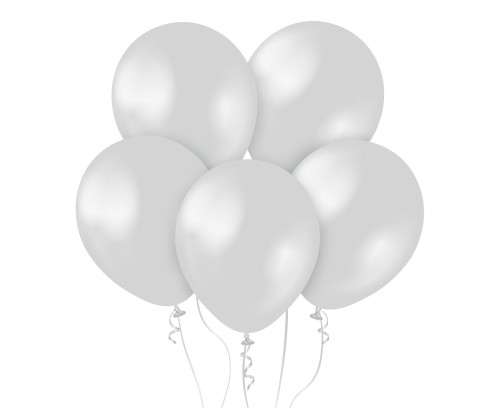 Balony 18" Metallic Silver , 25 szt.