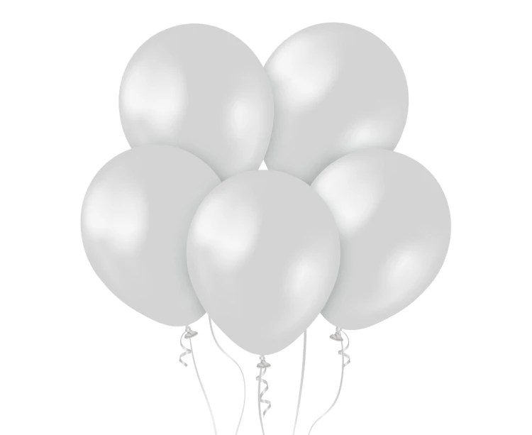 Balony 18" Metallic Silver , 25 szt.