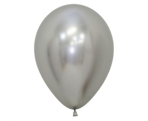Balony Sempertex 12", Chromowane Srebrne, 50 szt.