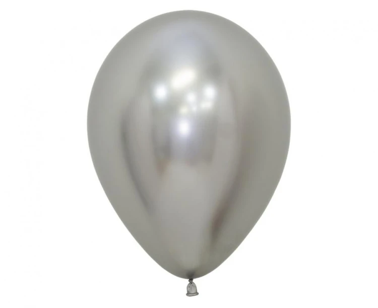 Balony Sempertex 12", Chromowane Srebrne, 50 szt.