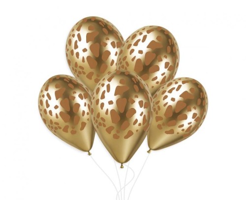 Balony Gemar 13", żyrafa, shiny złote, 50szt.