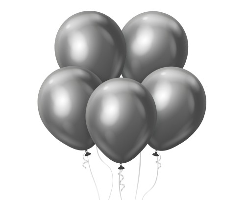 Balony Kalisan 12", mirror grafitowe, 50 szt.