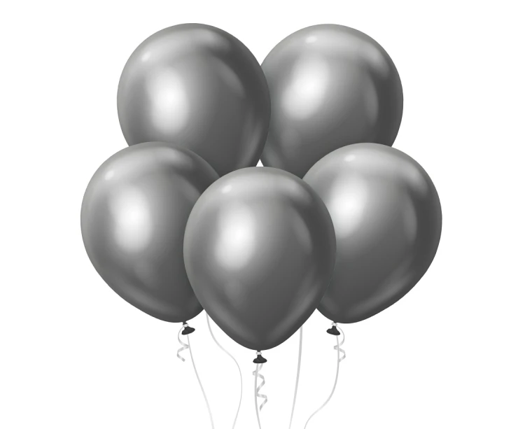 Balony Kalisan 12", mirror grafitowe, 50 szt.
