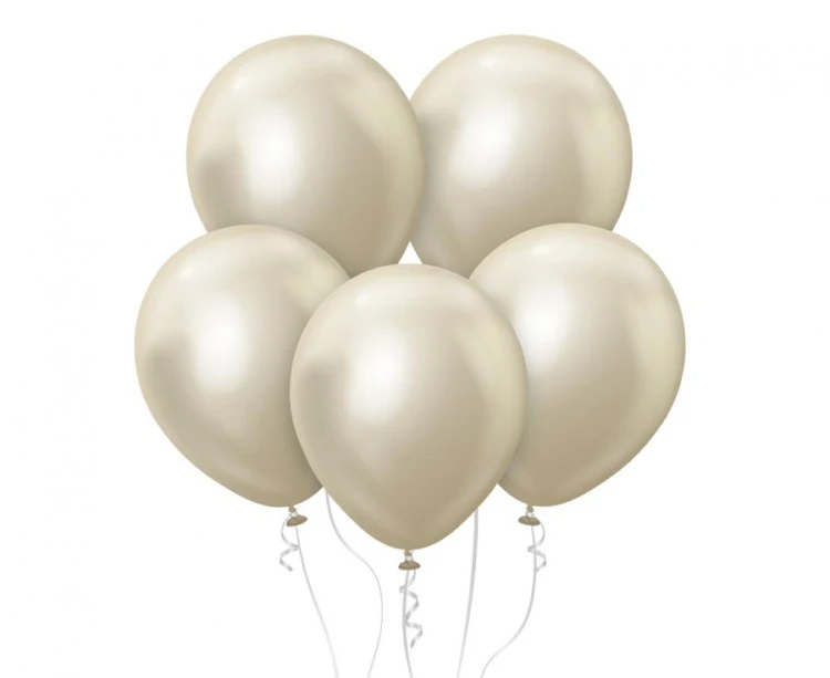 Balony 12" Mirror White Gold , 50 szt.