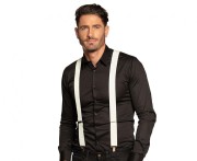 Szelki białe regulowane 3,5 cm - eleganckie szelki Gangstera Boland