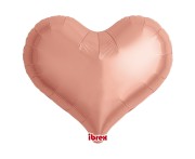 Balon Ibrex Hel, serce Jelly 14", Metallic Rose Gold, 5 szt.