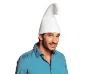 Czapka Smerfa biała - materiałowa czapka skrzata Boland
